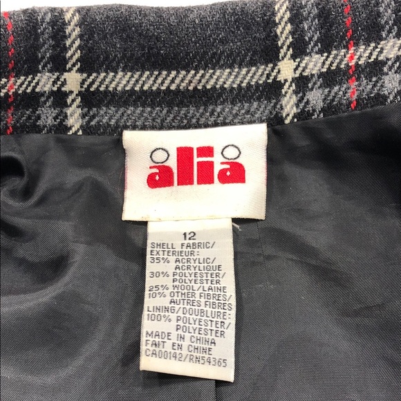 Alia Plaid Blazer – Women’s Size 12 – Grey/Red/Off-White - Picture 2 of 13
